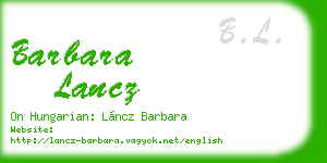 barbara lancz business card
