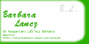 barbara lancz business card